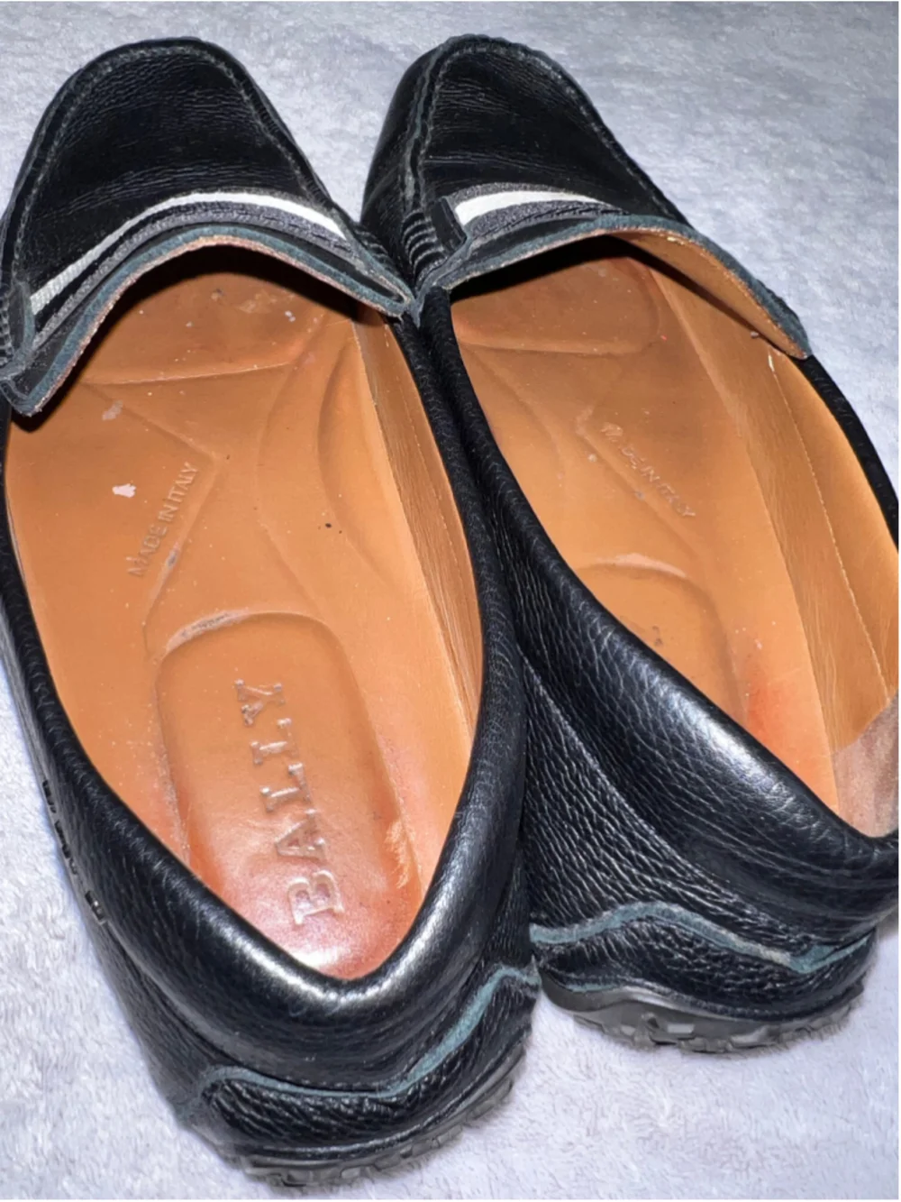 Men's Bally Black & White Leather Loafers & Slip-Ons 6